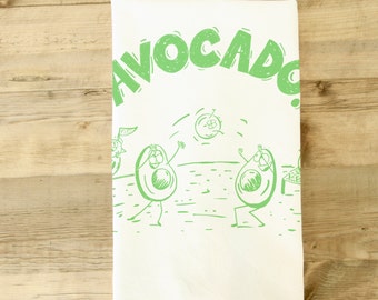 Avocado Funny Kitchen Towel Tea towel dish towel avocado southwest mexican dishtowel tex mex foods kitchen gift green guacamole