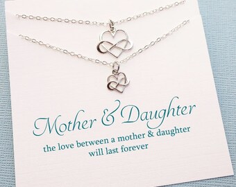 Mother Daughter Necklace Set | Infinity Necklace Set, Mother Daughter Jewelry, Gift for Mom, Mother Daughter Gift, Gift for Mom Ideas | MD01