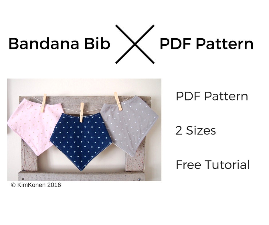 Bandana Bib PDF Pattern Tutorial Digital Download Drool