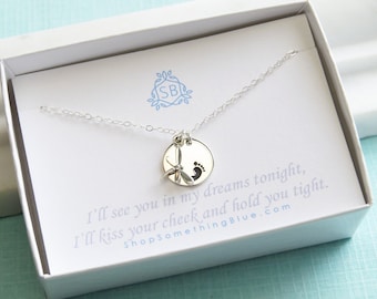 Miscarriage Necklace • Tiny Dragonfly with Baby Footprint • Infant Loss • Sympathy Gift • Lost Child • In Memory Of • Tiny Foot