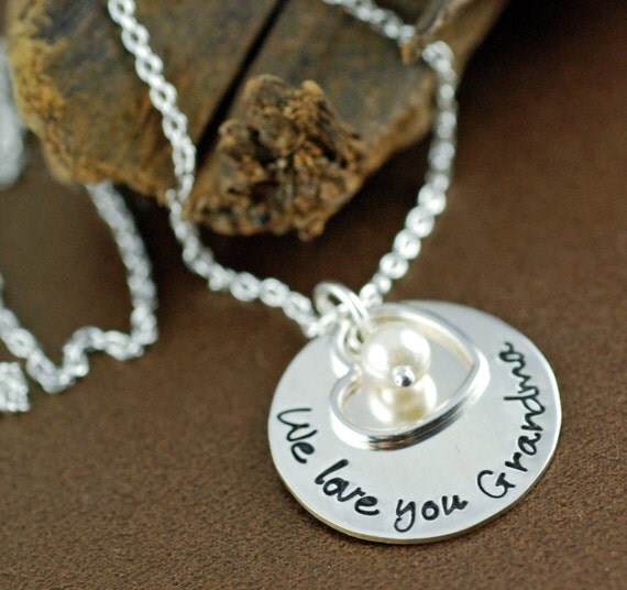 Personalized Grandma Necklace We love you Grandma Necklace
