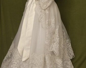 Angela West Christening gown set "Lavinia" with coat, bonnet,booties,bib, taffeta slip and preservation kit LAST ONE!