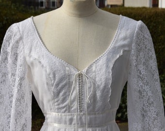 RESERVED FOR ANN, 70's Gunne Sax Dress, Bohemian, Prairie 34" bust 26" waist