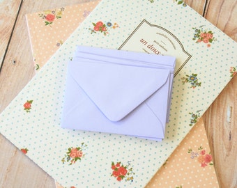 LILAC Coloured Mini Envelopes & Note Cards 10pc set