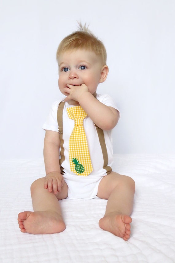 Pineapple Baby Clothes. Boys Pineapple Shirt. Baby Boy