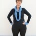 Blue Infinity Scarf, Hand Knitted Circle Scarf, Long Loop Cowl, Lace Knit Cowl, Light Blue Womens Fashion, Spring, Autumn Knitwear, Teens
