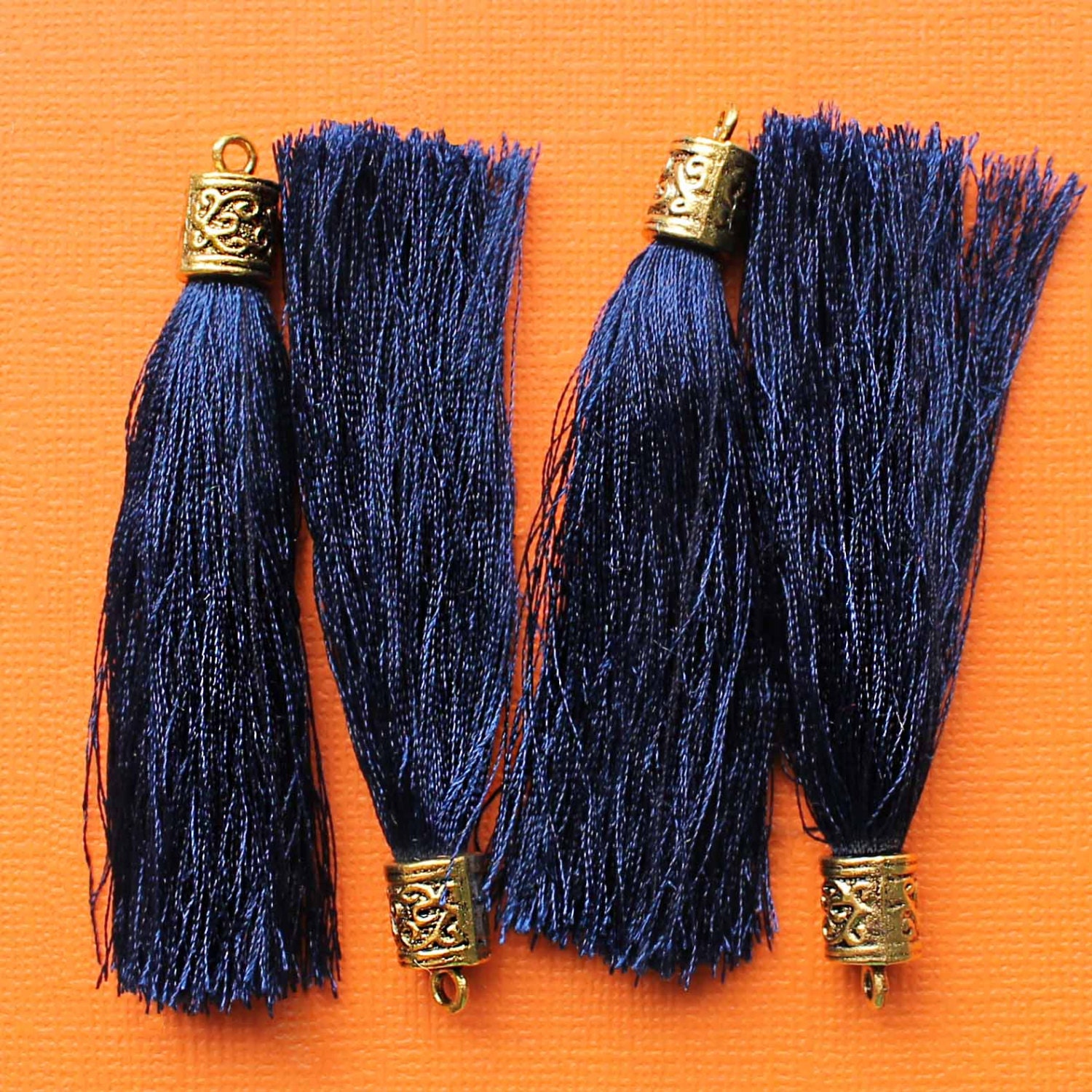 Large Royal Blue Tassel With Gold Tone Zinc Alloy Top Perfect 0308