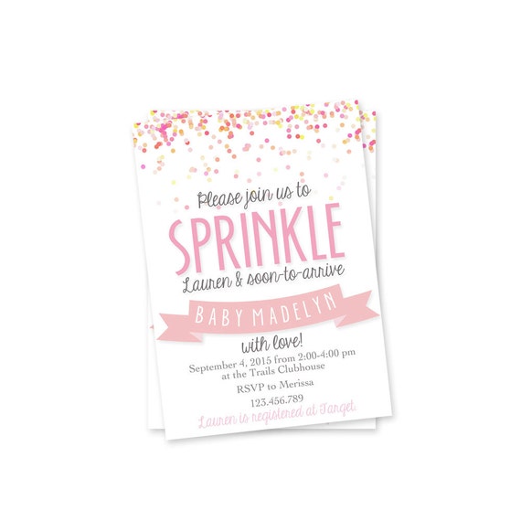 Pink Baby Sprinkle Invitation Baby Girl Sprinkle Printable