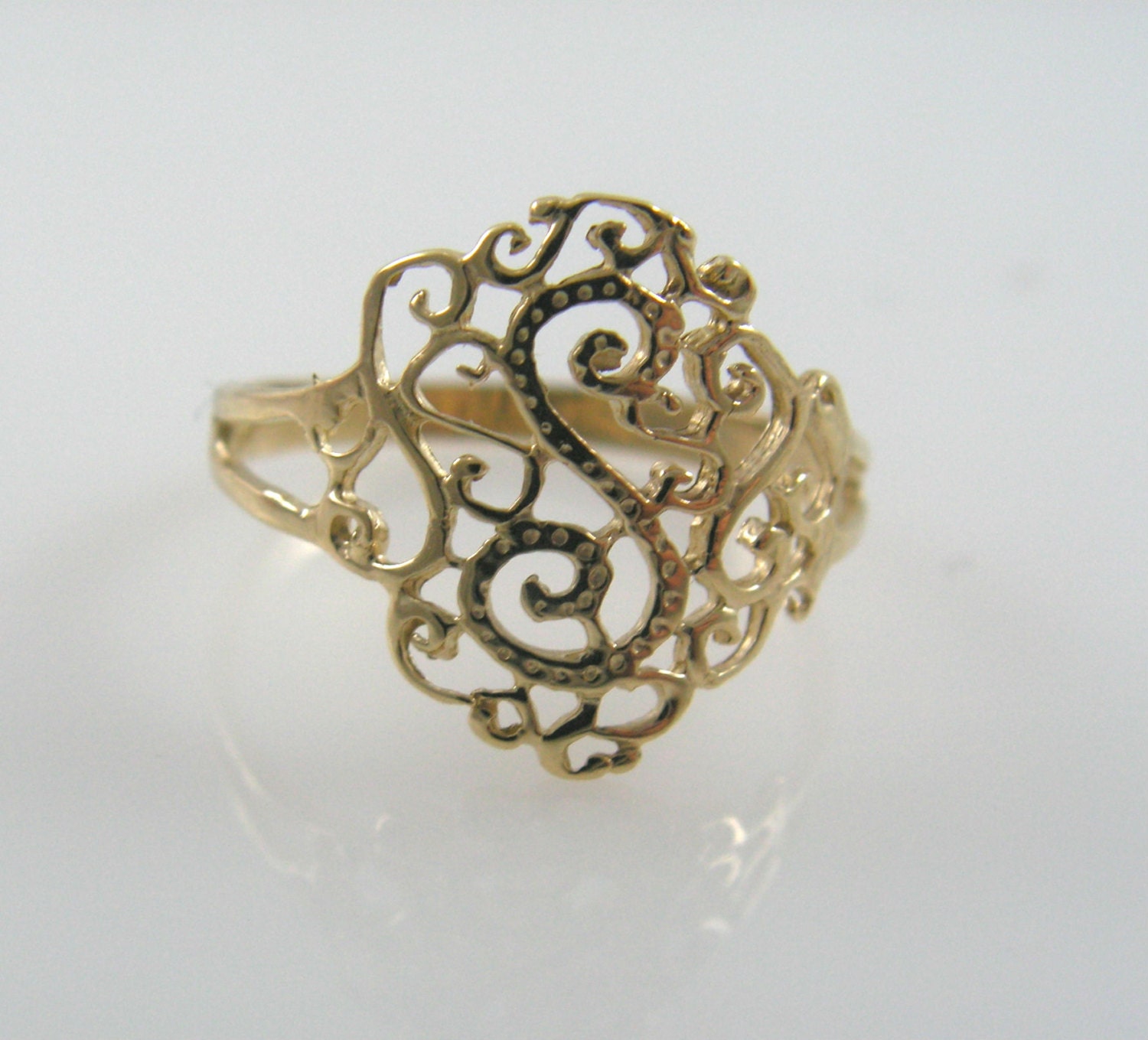 Lace ring. 14k Yellow gold lace ring. Lace gold ring. by MayaOr