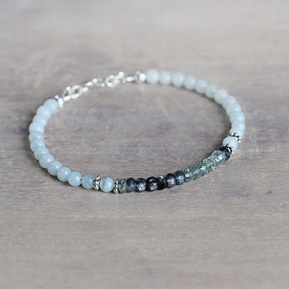 Moss Aquamarine Bracelet - March Birthstone Bracelet