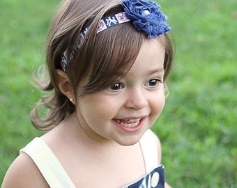 New York Yankees Baby Bow. NY Yankees Baby Headband. Yankees Baby Girl. NY Yankees Newborn Girl Headband. New York Yankees Baby Gift