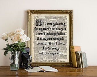 Wizard of OZ Home Quote Dictionary Art Print Poster Typography Calligraphy Black and White Decor Antique Book Page 8x10 11x14 A3 +More Sizes