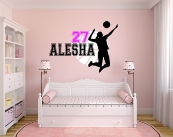volleyball wall decal personalized name volleyball volleyball decor volleyball team player decal - Volleyball Bedroom Decor volleyball wall decal personalized name volleyball volleyball decor volleyball team player decal - Volleyball Bedroom Decor