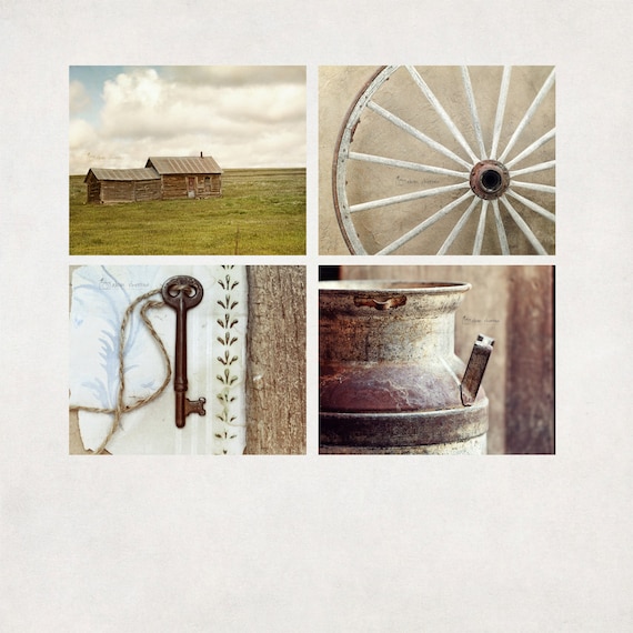 Rustic Photography Set of 4 Country Wall Art Farmhouse