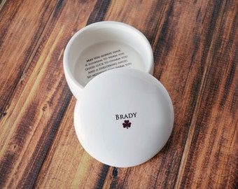 Personalized Baptism Gift or First Communion Gift - With Irish Blessing - Round Keepsake Box - With Gift Box