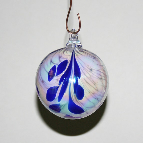 hand blown glass christmas ornament iridescent white with hand blown glass christmas ornament iridescent white with
