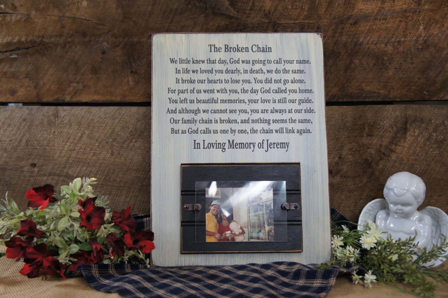 Memorial Picture frame The Broken Chain Rustic by ExpressionsNmore