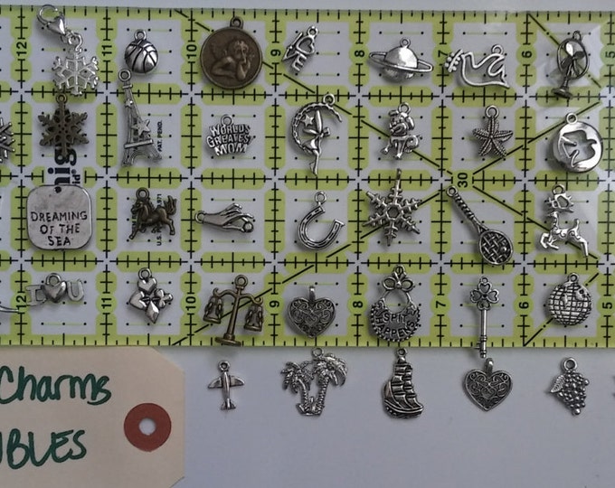 15% off Charms lot 50 or 100 charms set NO Doubles SALE Jewelry DIY Silver Charms Bronze Gold charms no duplicates pendant sale jewelry diy