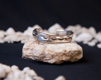 Vintage Modern Freeform Heavy Silver Cuff • Handmade in New Mexico