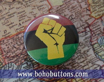 Pan African Flag Pinback Button, Magnet, Badge, Africa Flag Button, Black Lives Matter Pin Traveler BLM Raised Fist Keychain Black Pride