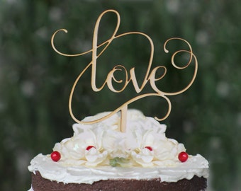 Rustic LOVE Wedding Cake Topper | Wooden Cake Topper | Engagement Cake Topper | Cake Topper for Wedding | Cake Top | Wedding Cake Decorating