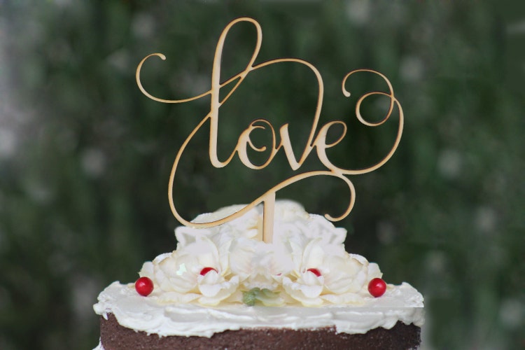 Rustic LOVE Wedding Cake Topper Wooden Cake Topper by ...