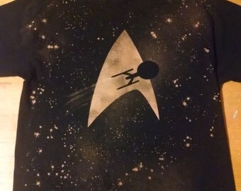 Star Trek Inspired Handmade Bleached Shirt