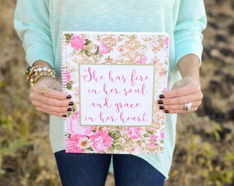 Spiral Notebook - Monogram Notebook - Gifts for her - Stationery - Prayer Journal - Teacher Gifts - School Supplies