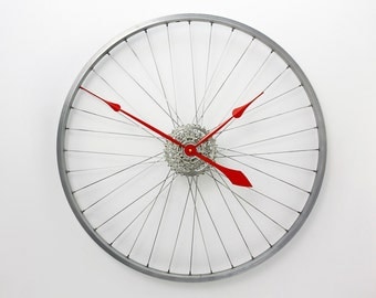 Large Wall Clock, Custom Colours - Bicycle Wheel Clock, bike wheel clock Bicycle Clock, Bike Wall Clock, Unique wall clocks, cycling gift