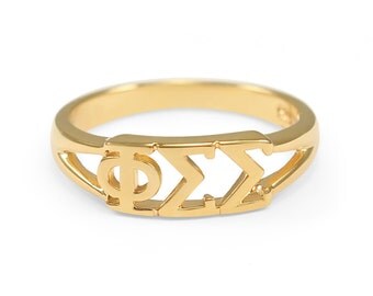 Phi Sigma Sigma Sunshine Gold plated Ring // ΦΣΣ Sorority jewelry // Sorority gifts // Gifts for Her // Gift Guide // Sorority Merchandise