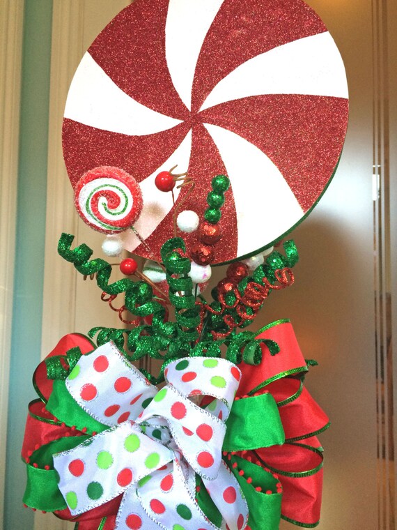 Christmas Tree Topper Peppermint Candy Tree by ChristmasTreeTops