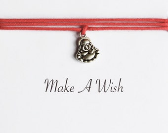 Make A Wish Buddha Bracelet - Bohemian Jewellery, Friendship Bracelet, Boho Style, Buddha Charm, Yoga Gift, Wishing Bracelet