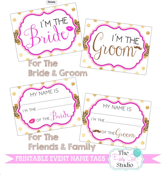 printable name tags packageeventweddingengagementparty