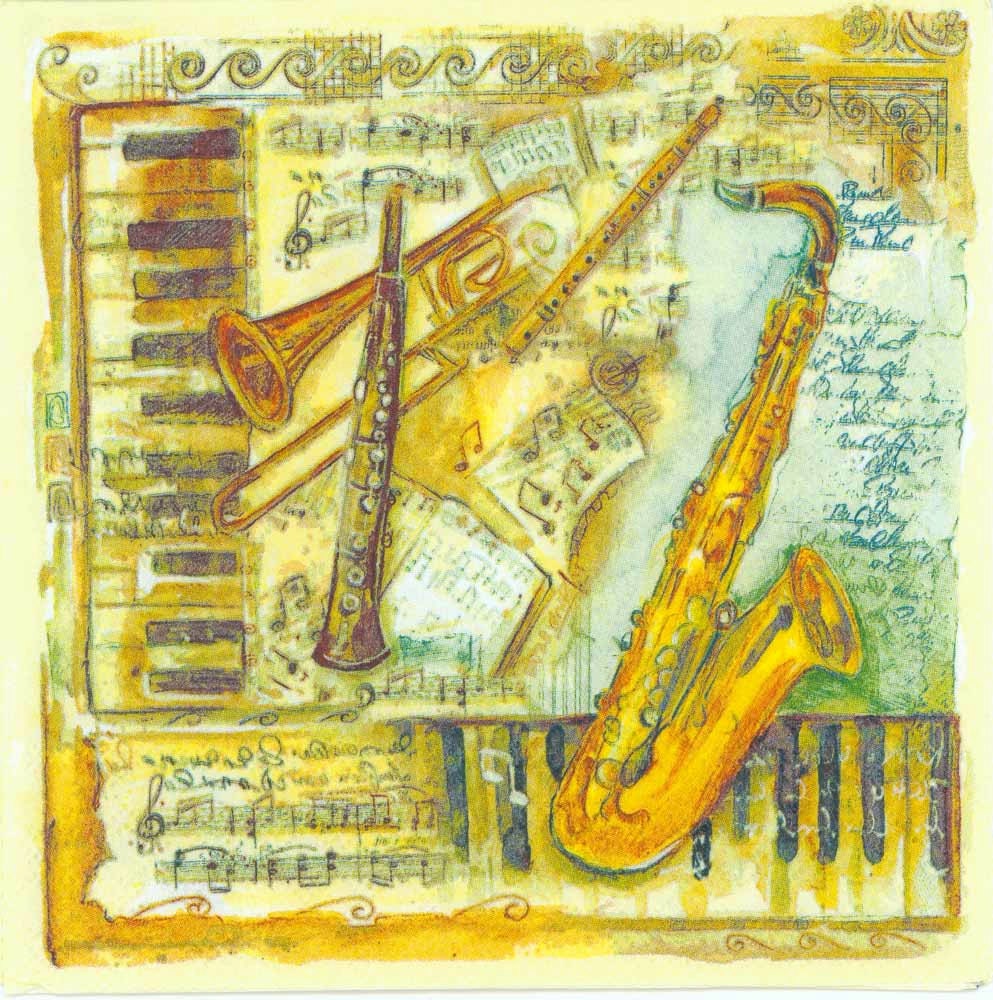 decoupage jazz 4 Music NapkinsParty Jazz Decoupage Band Napkins