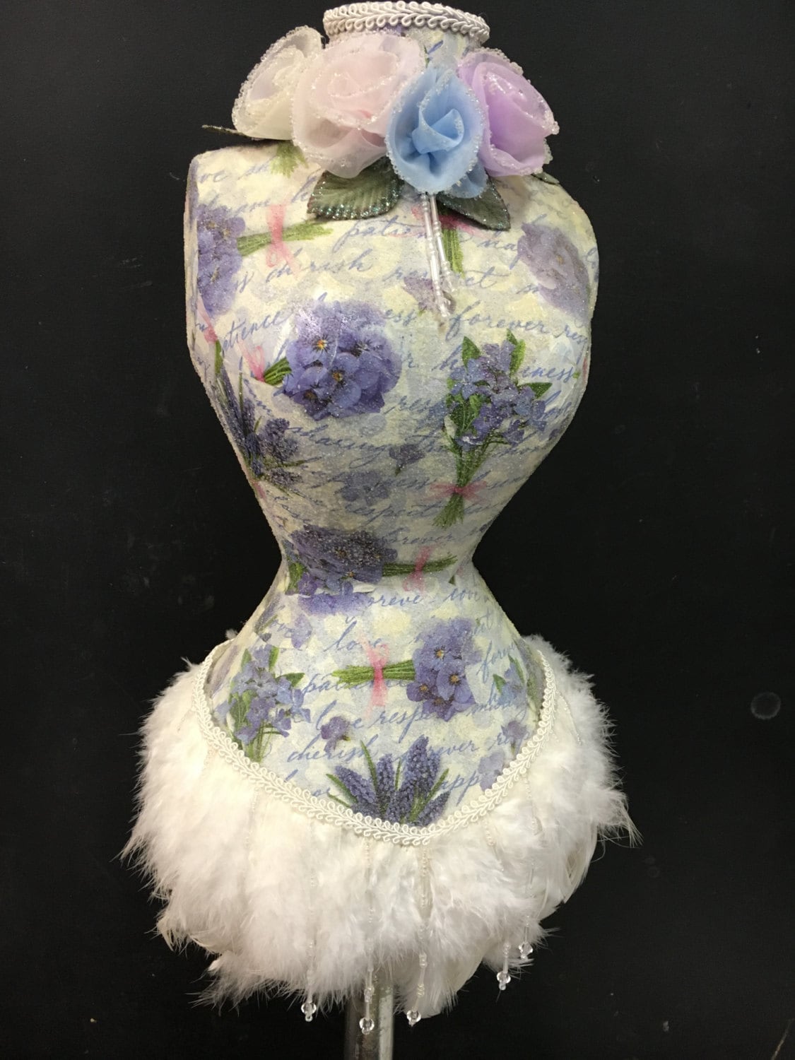 Floral Pattern Small Mini Dress Form Mannequin with