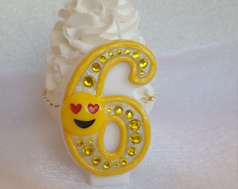 Emoji, happyface birthday candle, keepsake candle, anniversary candle, custom candle