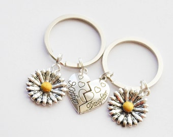 Mother Daughter Key Ring Set, Mother Daughter Jewelry, Mom Gift, Daughter gift from Mom, Initial Keychains, Personalize Mother Daughter Gift