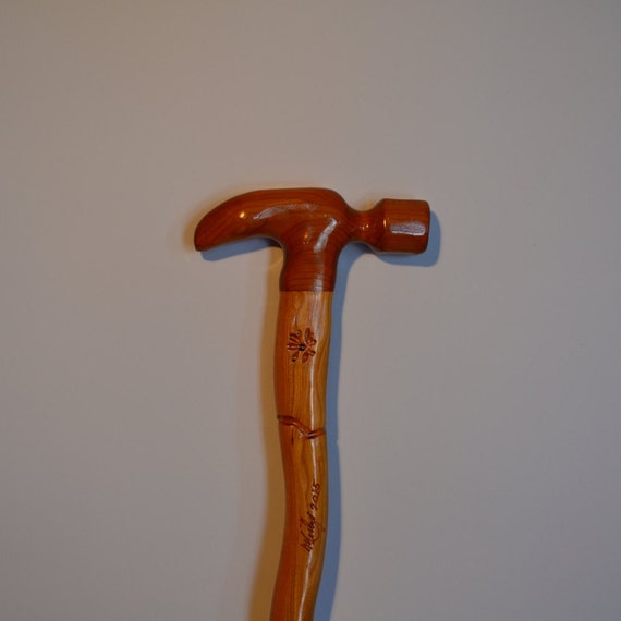 Cherry Hammer Walking Stick by MickeysHikingSticks on Etsy