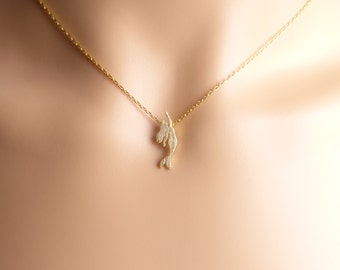 Mermaid Necklace,gold mermaid Necklace,kids Necklace,Gift idea,Christmas present, Holiday gift,choker
