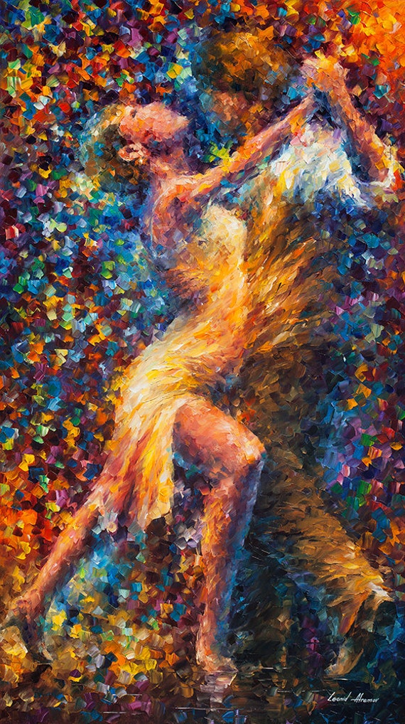 Dancing Couple Wall Art Dancers Painting On Canvas By Leonid   Il 570xN.919028443 1l70 