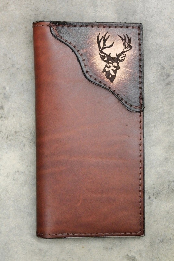 DEER WALLET Roper Checkbook Wallet Handmade wallet with Deer