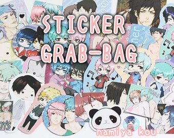 STICKER Grab Bag! Super cute Manga & Anime Art Stickers! Catboys Yaoi Chibis Kawaii~