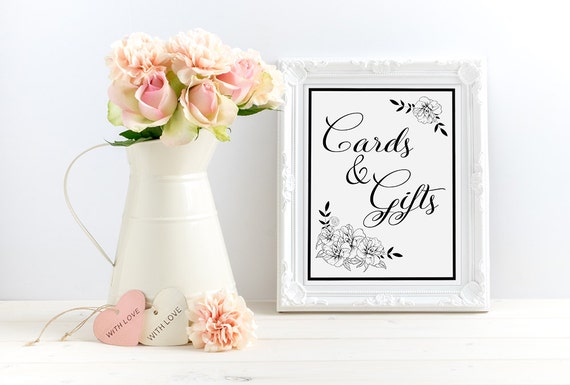 Sign Download - Cards and Gifts Wedding Sign Printable - Wedding Gift ...