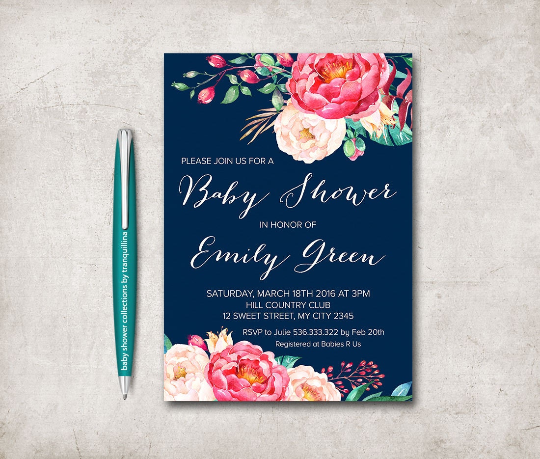 Floral Baby Shower Invitation