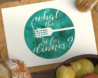 Kitchen Art - Eating Quotes - What the Fork - Kitchen Wall Art - Watercolor Print - Instant Download - Quote Pictures - Wall Art Printable