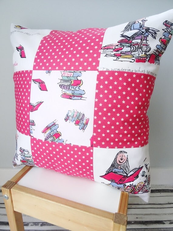 Matilda patchwork pillow Matilda patchwork cushion Roald