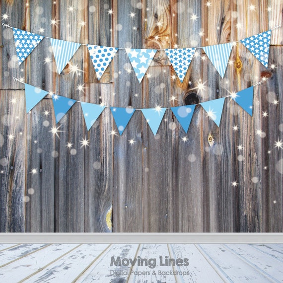 Party Decor Baby Boy 1st Birthday Photography Backdrop Blue
