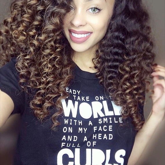 Curls Adult Tee Shirt Curly Haired Shirt for by CurlyQsCounter