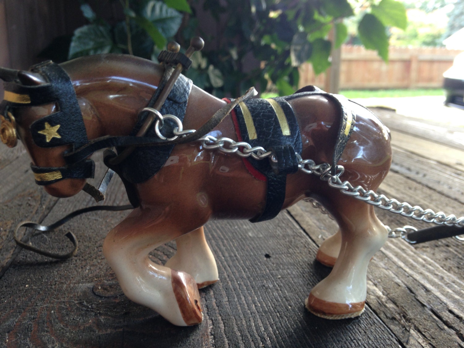 antique clydesdale horse figurine