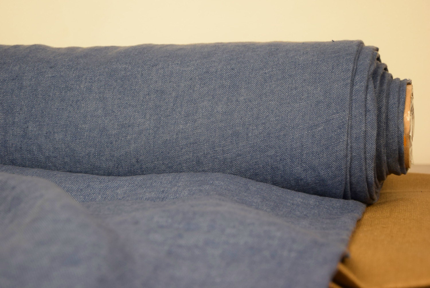 Pure 100 linen fabric. 250gsm or 290gsm available. Blue